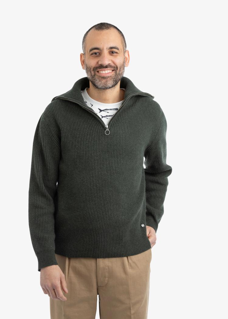 Secondary product image for "Kaj Zip Tröja Mossgrön"