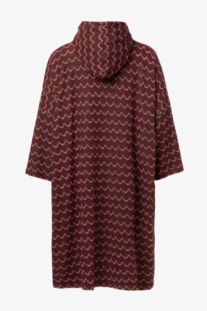 Secondary product image for "Terry Poncho Burgundy Wave"