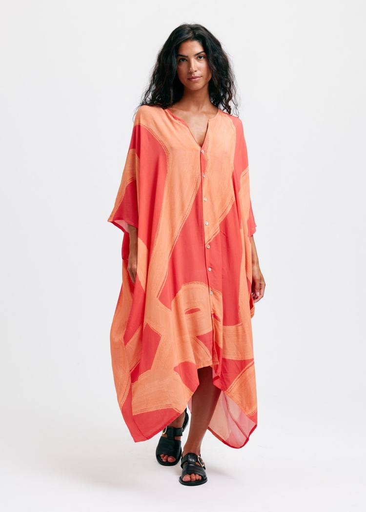 Secondary product image for "Leya Kaftan Ocean Line Peach"