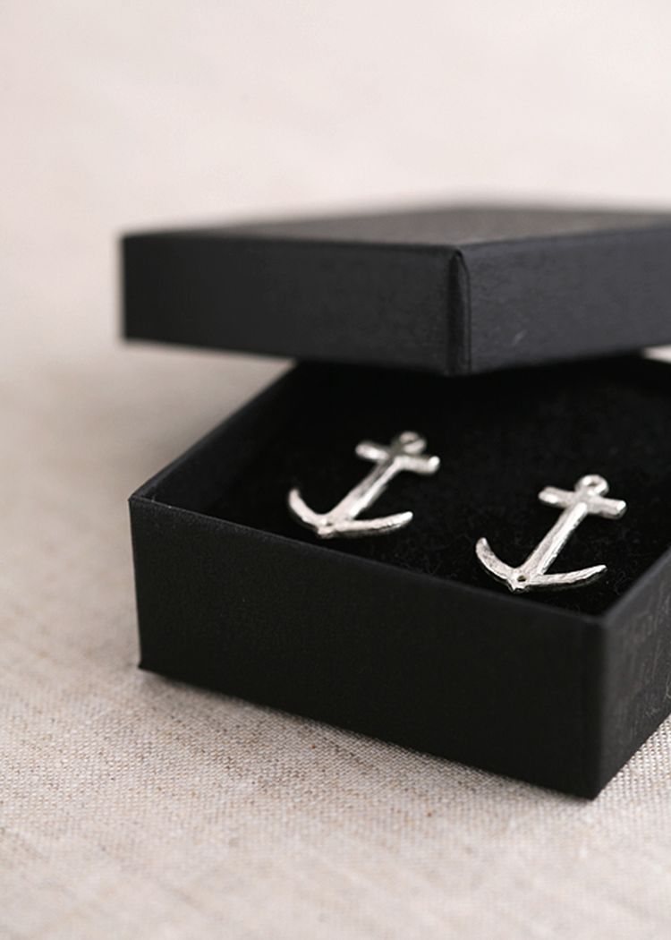 Secondary product image for "Stiftörhänge Ankare Silver"