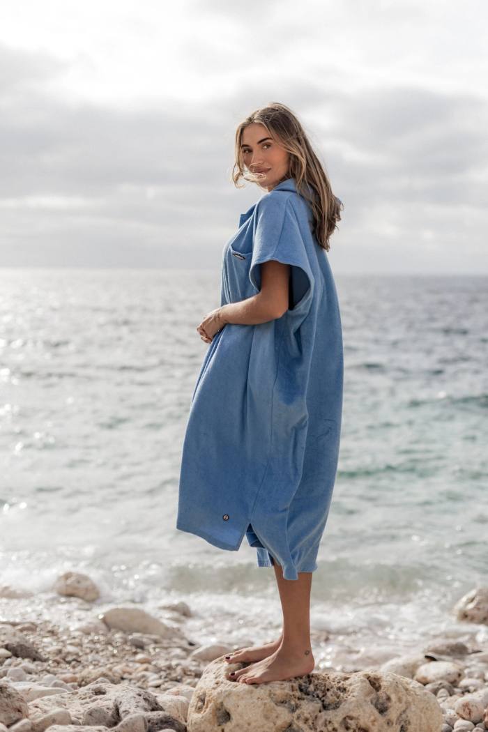 Secondary product image for "Frotteponcho Terry Blå"