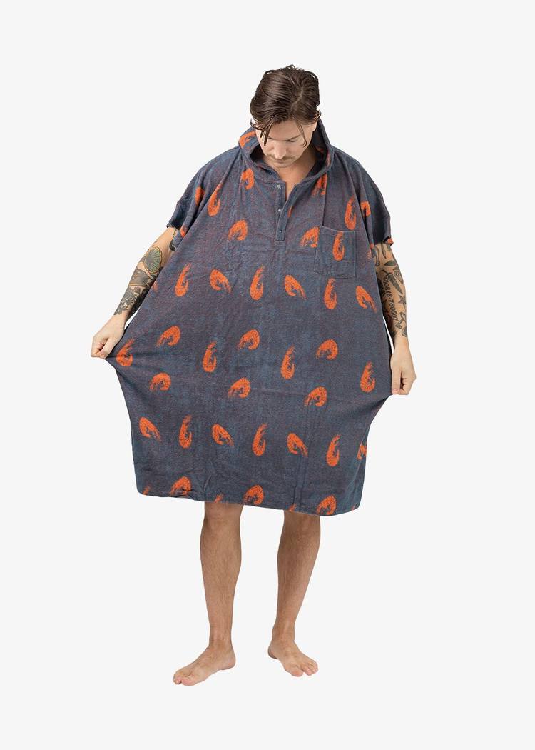 Secondary product image for "Terry Poncho Shrimp Petrol"