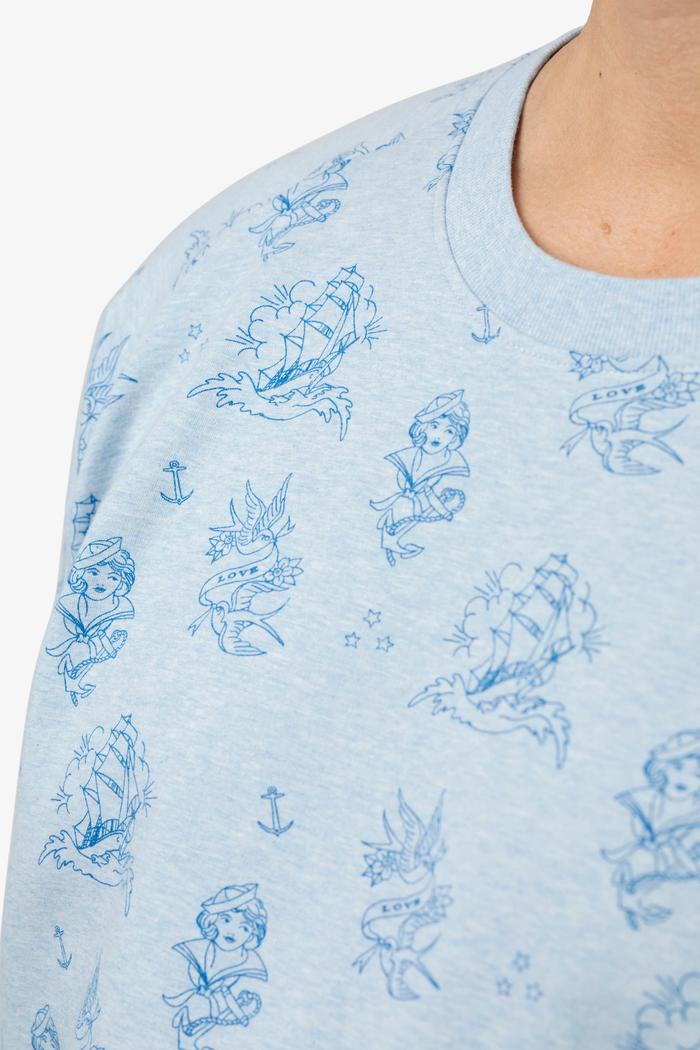 Secondary product image for "Sweater Adult Tattoo Blue"