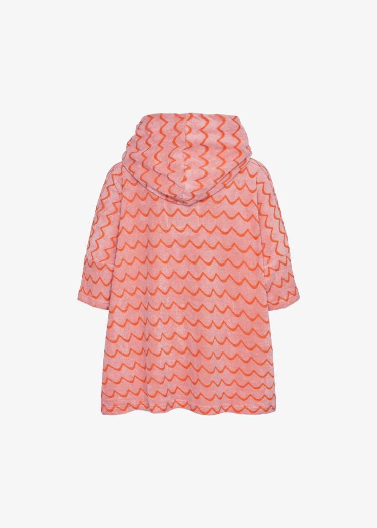 Secondary product image for "Frottéponcho Rosa Orange Våg Mini"