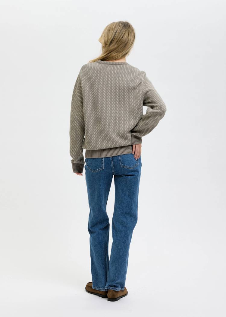 Secondary product image for "Olga Stickad Grå Bomull"