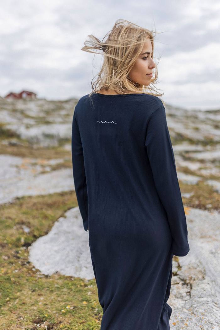 Secondary product image for "Susanna Klänning Ribb Navy"