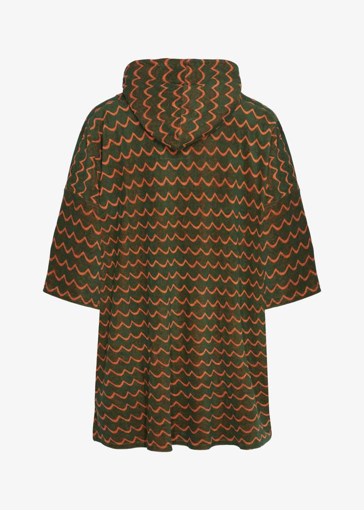 Secondary product image for "Frottéponcho Våg Grön Orange Unisex"