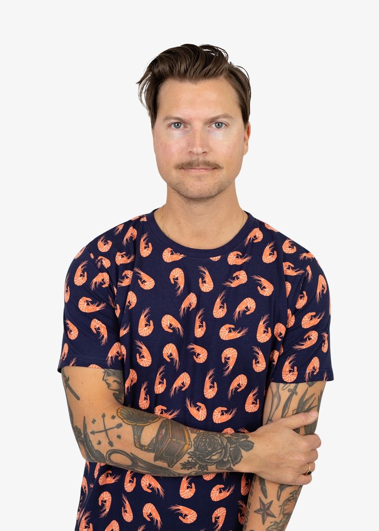 Secondary product image for "T-shirt Räka Marinblå"