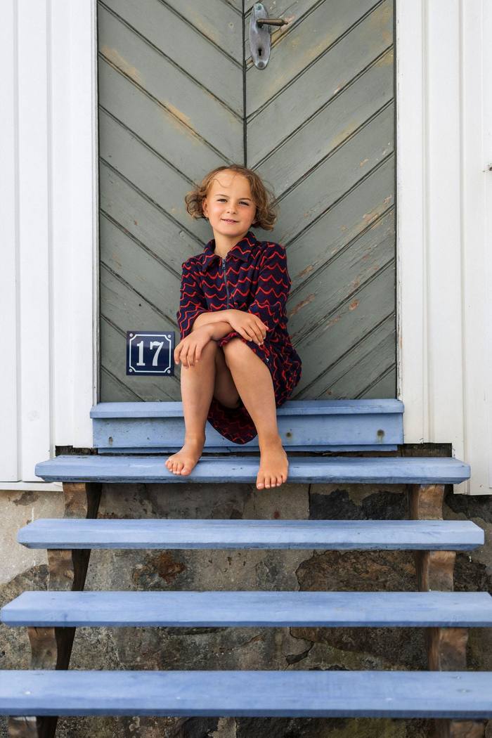 Secondary product image for "Badrock Archipelago Navy Röd Våg Barn"