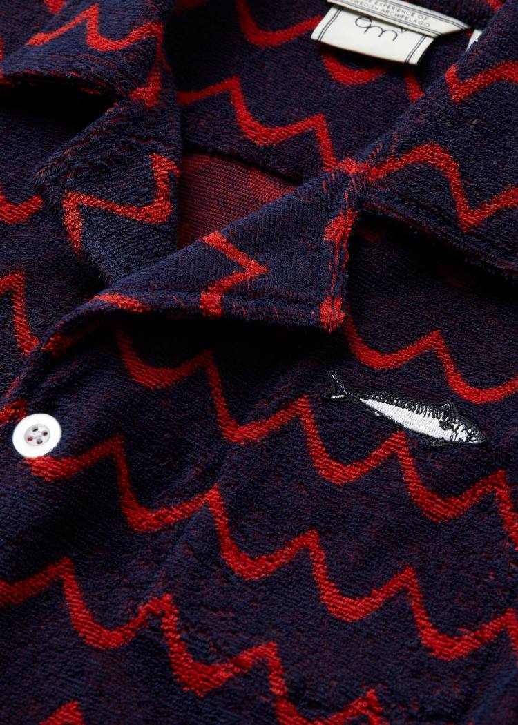 Secondary product image for "Frottéskjorta Navy Våg Röd Barn"