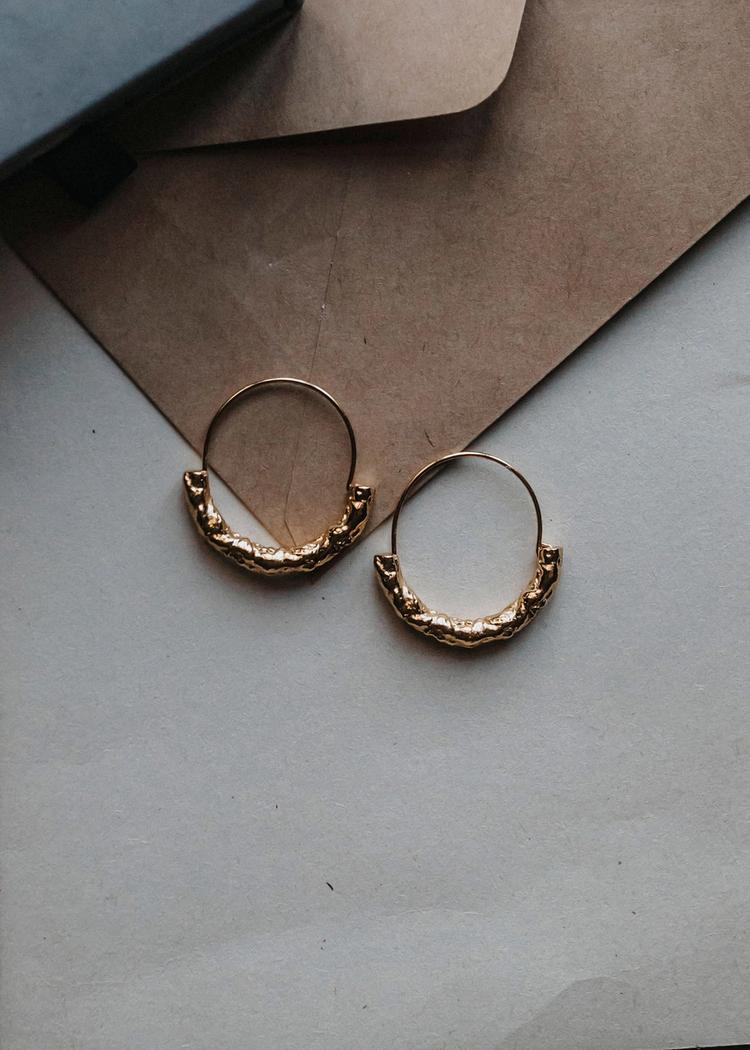 Secondary product image for "Earring Structured Ring Gold"