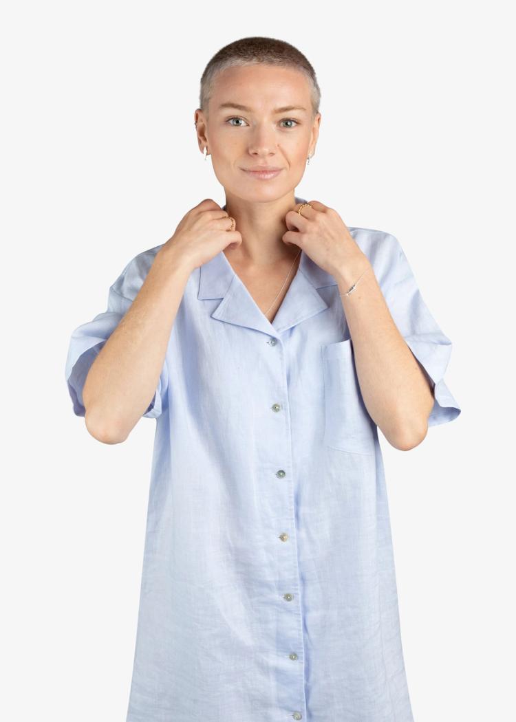 Secondary product image for "Inga Shirt Dress Linen Blue"