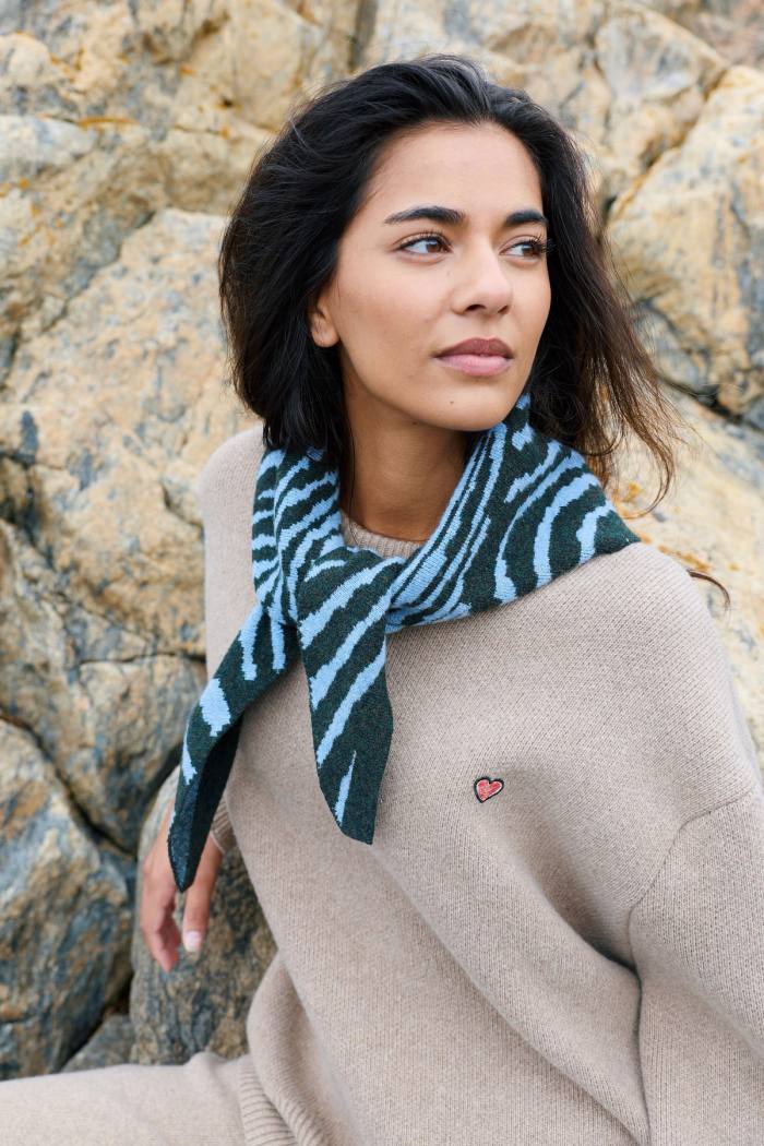 Secondary product image for "Scarf Sex Laxar Stickad Grön"