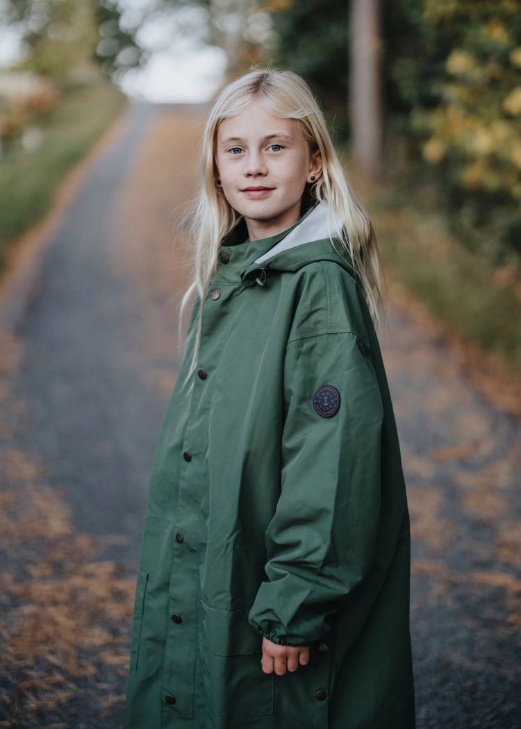 Secondary product image for "GBG Regnponcho Khaki Grön Barn"