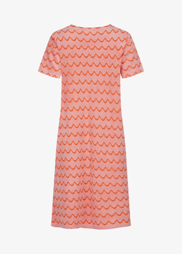 Secondary product image for "Hilda Frottéklänning Våg Rosa Orange"