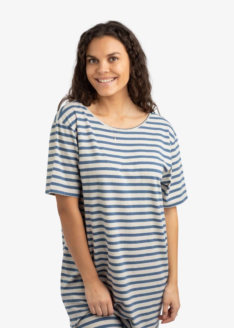 Secondary product image for "Paulette Dress Stripe Blue Sand"