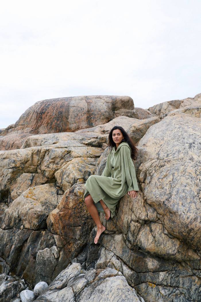 Secondary product image for "Terry Poncho Sage Green"