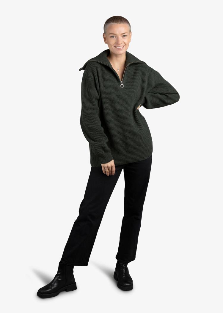 Secondary product image for "Kaj Zip Tröja Mossgrön"