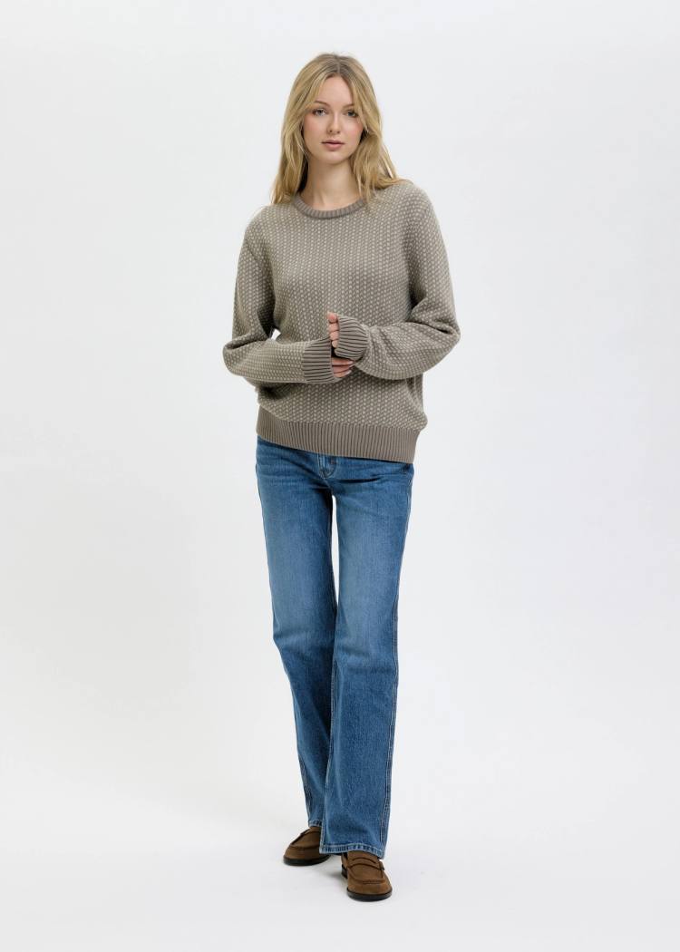 Secondary product image for "Olga Stickad Grå Bomull"