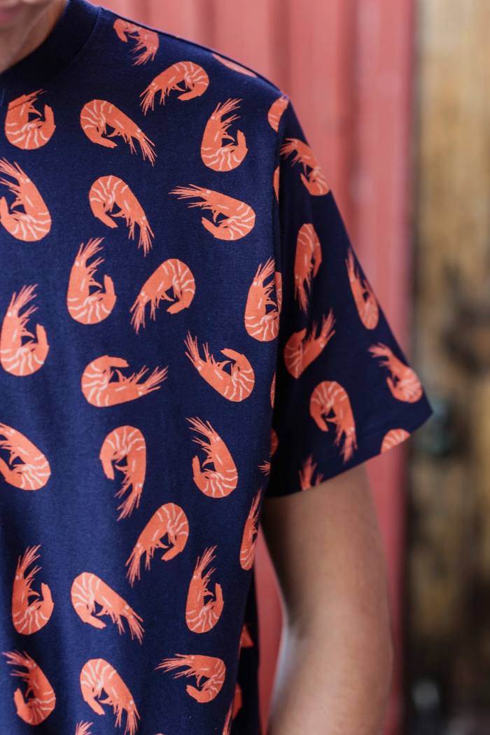 Secondary product image for "T-shirt Shrimp Navy Blue"