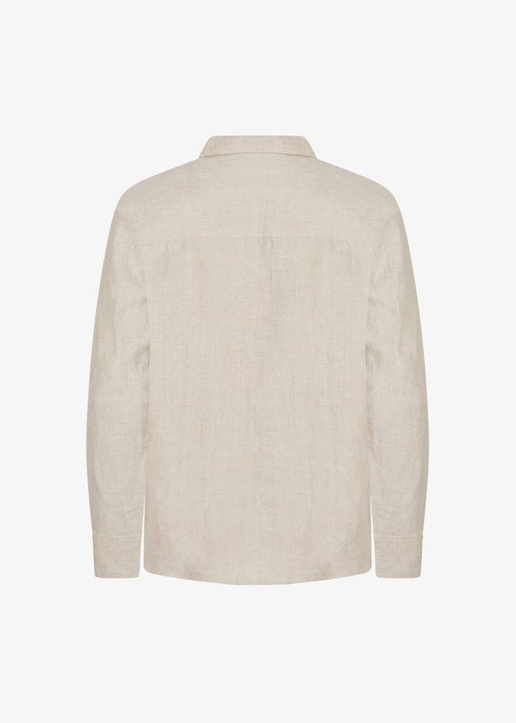 Secondary product image for "Three Pocket Overshirt Linen Beige"