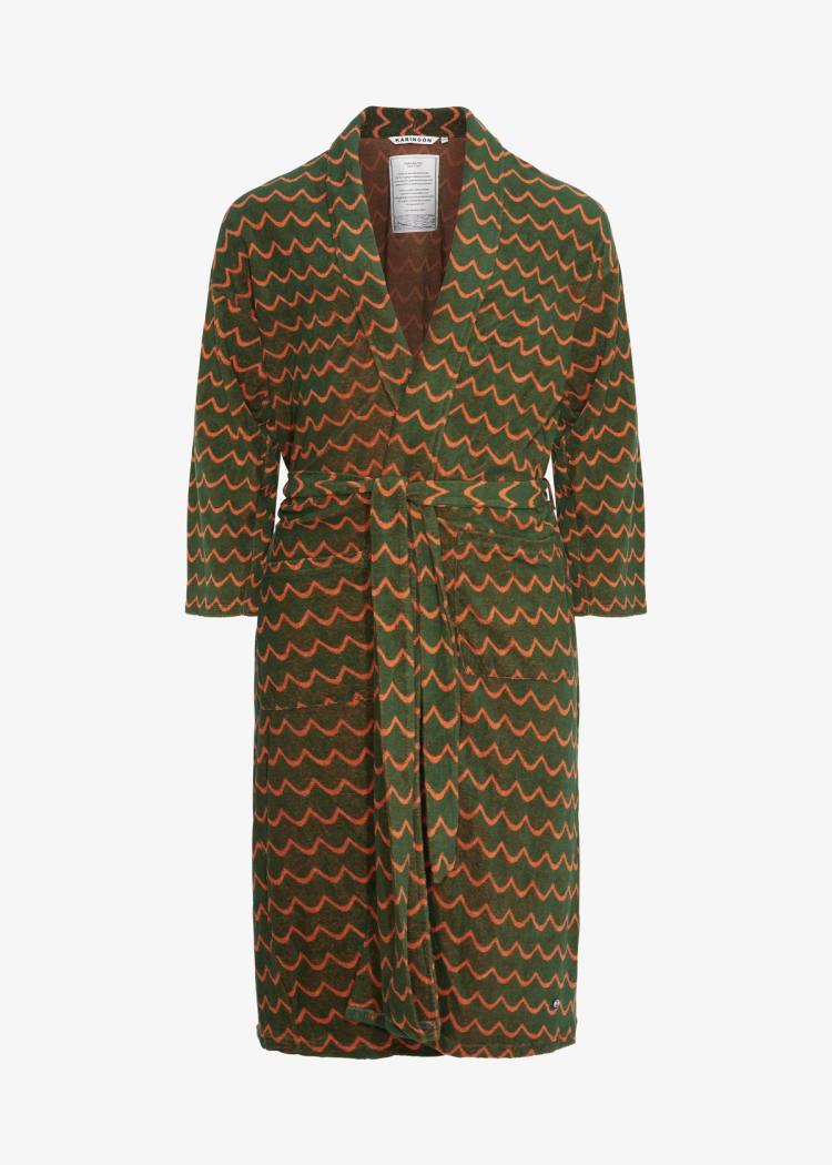 Secondary product image for "Bathrobe Tie Wave Petrol Green Orange"
