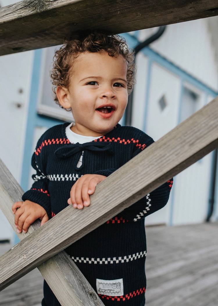 Secondary product image for "Käringötröja Stickad Barn Marinblå"