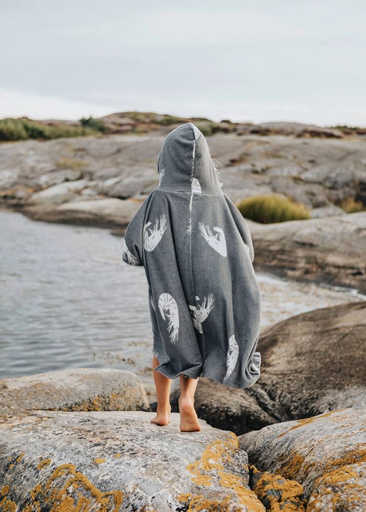 Secondary product image for "Terry Poncho Kids Shrimp"