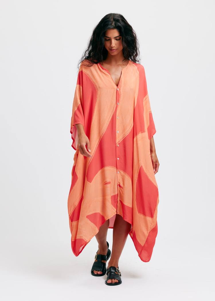Secondary product image for "Leya Kaftan Ocean Line Peach"