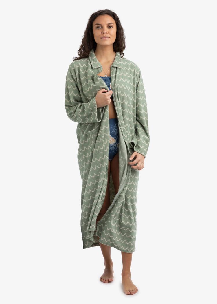 Secondary product image for "Bathrobe Archipelago Green Wave Long"