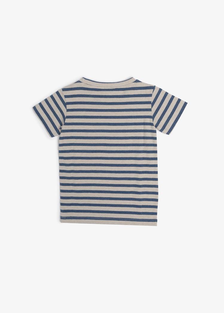 Secondary product image for "T-shirt Ankare Rand Blå & Sand"