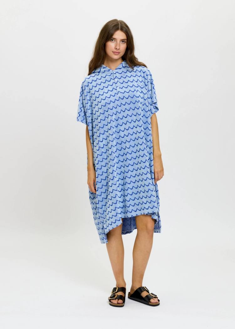 Secondary product image for "Frotteponcho Blå/Navy Våg"