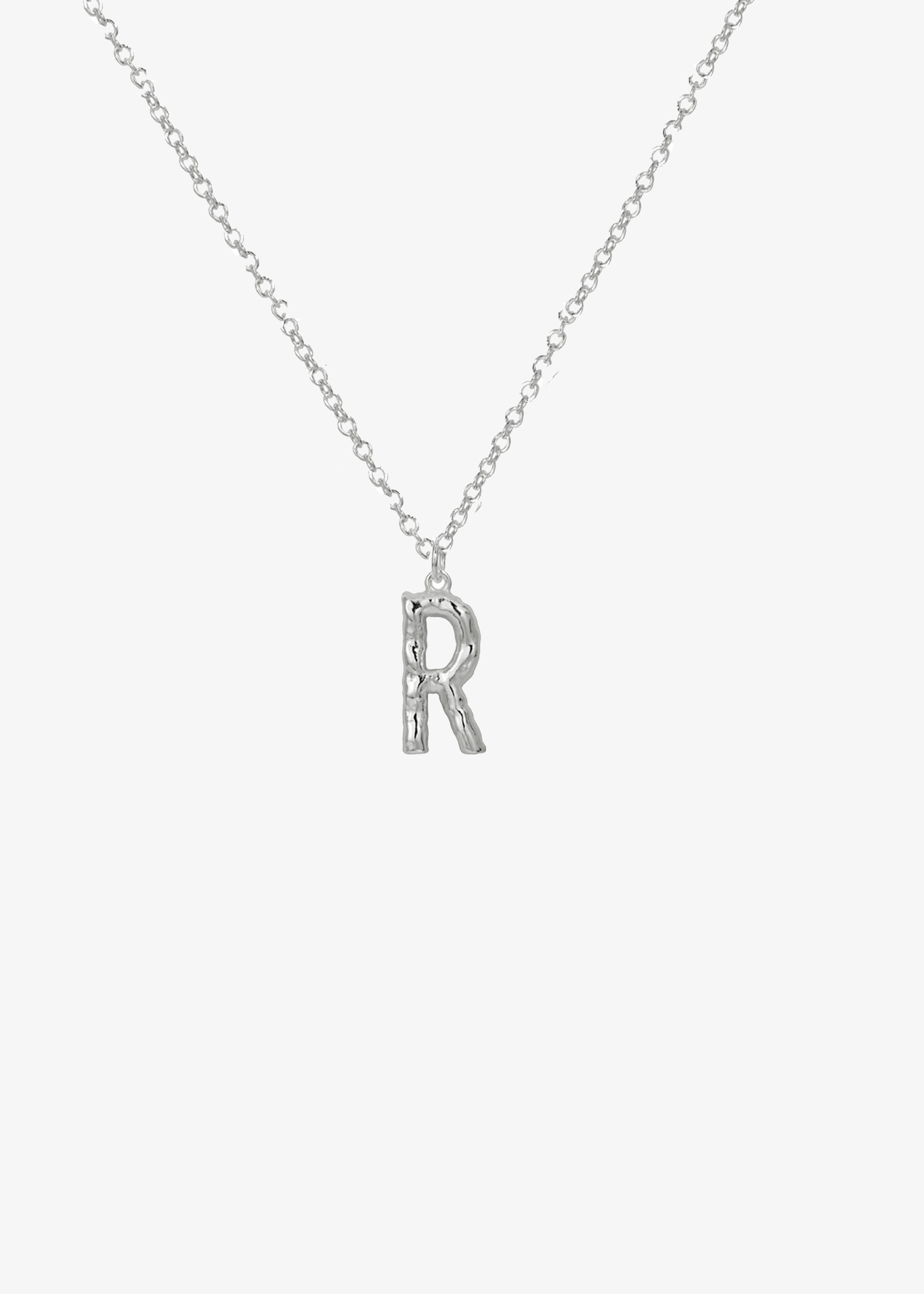 Letter r necklace on sale silver