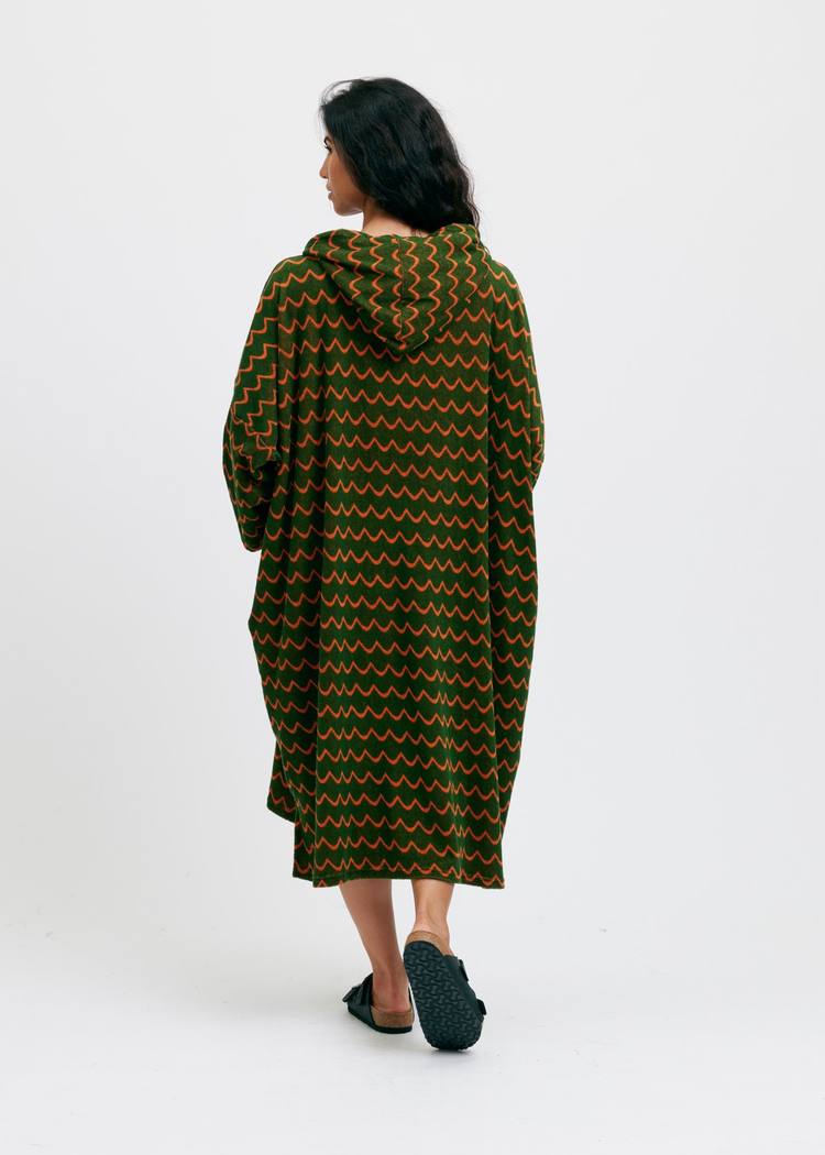 Secondary product image for "Frottéponcho Våg Grön Orange"