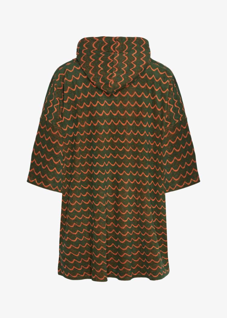 Secondary product image for "Frottéponcho Våg Grön Orange Unisex"