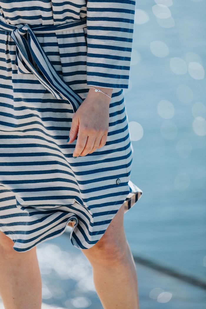 Secondary product image for "Sigrid Dress Stripe Blue Sand"