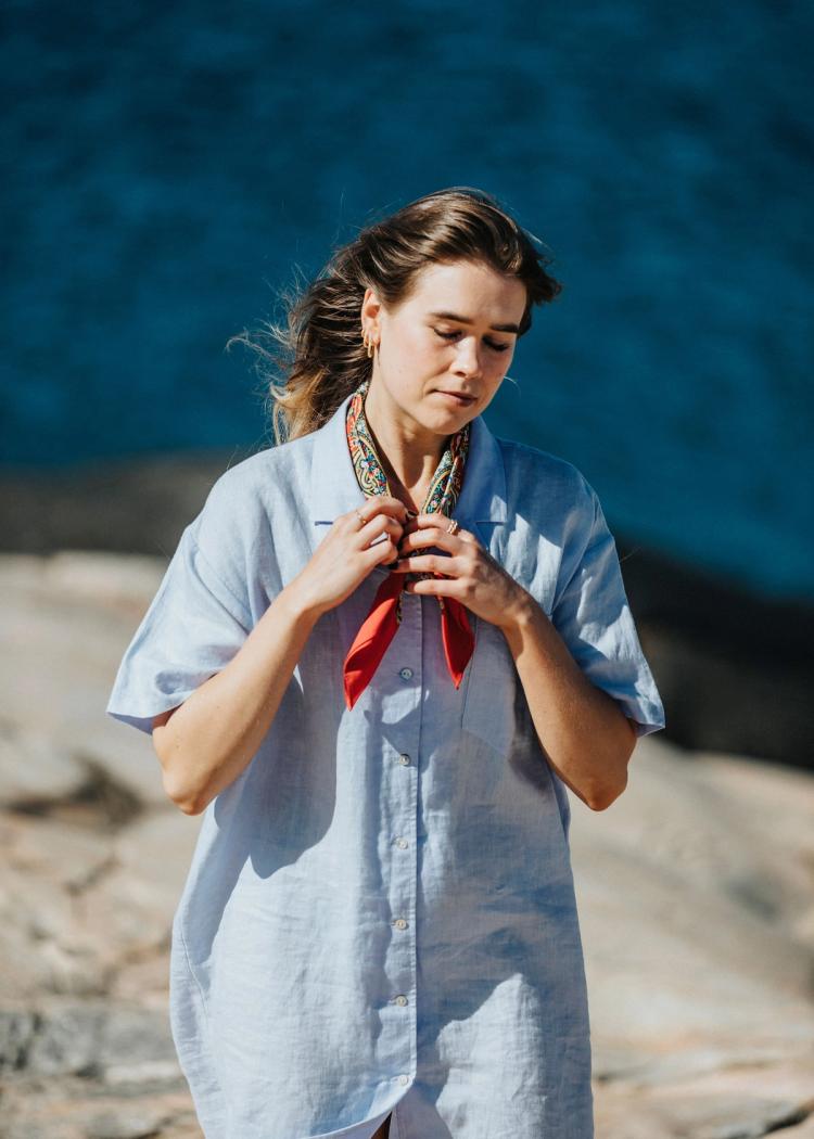 Secondary product image for "Inga Shirt Dress Linen Blue"