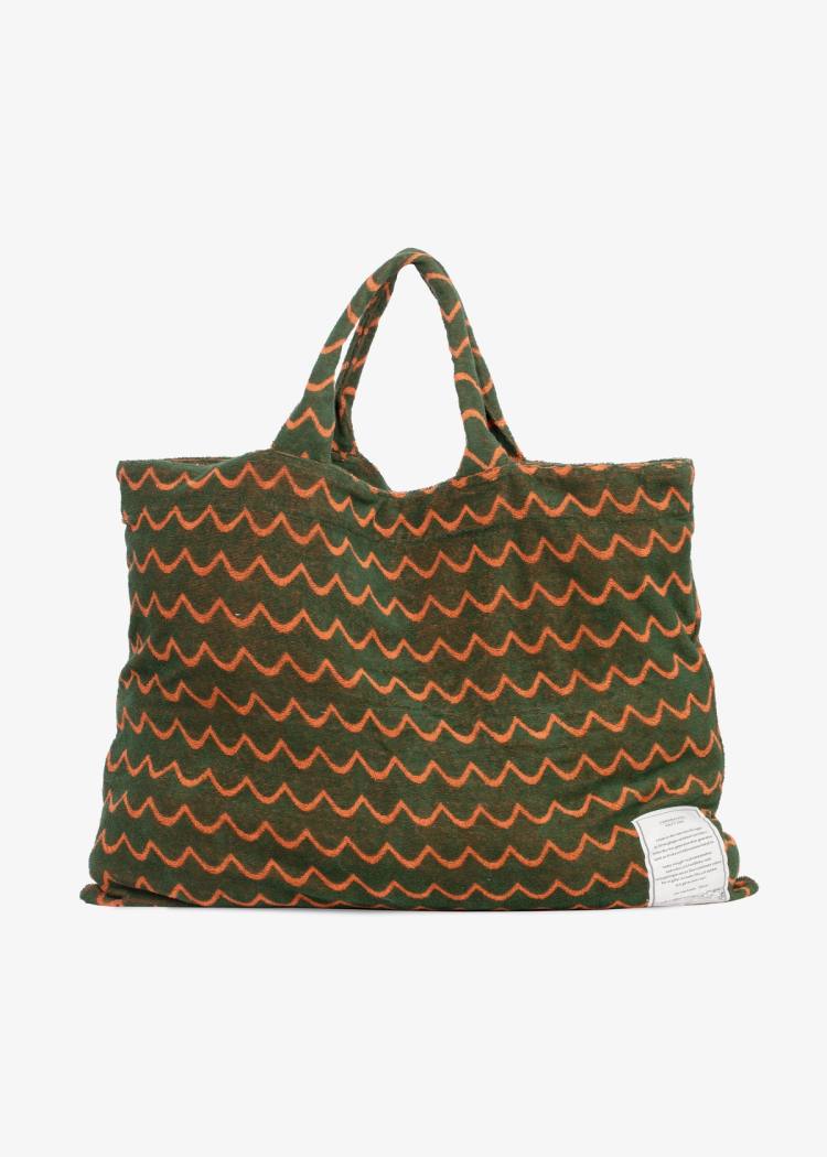 Secondary product image for "Tote Bag Terry Våg Grön Orange"
