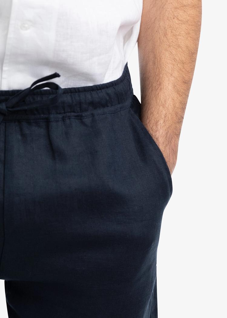 Secondary product image for "Benny Linneshorts Marinblå"