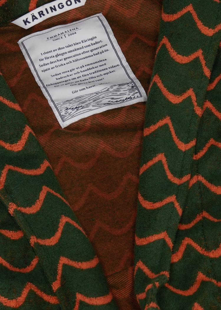 Secondary product image for "Bathrobe Tie Wave Petrol Green Orange"