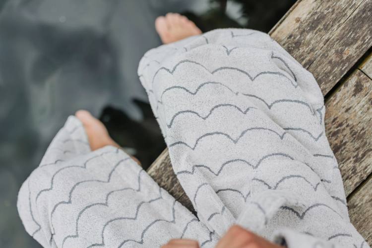 Secondary product image for "Bathrobe Wave Ecru Men"