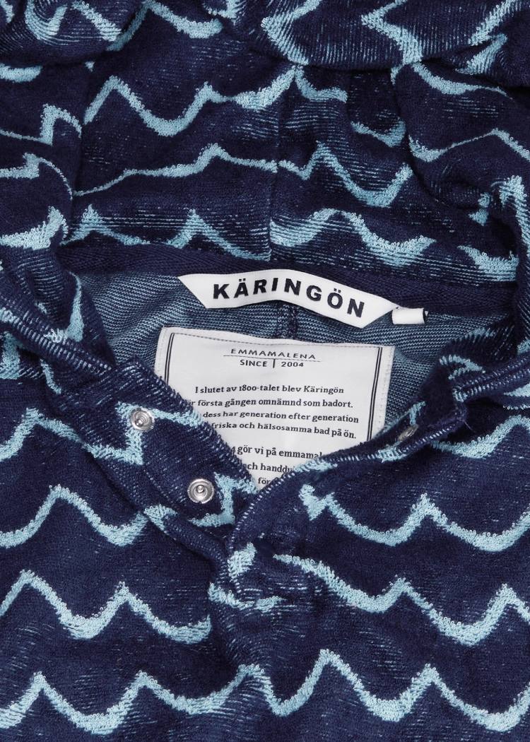 Secondary product image for "Frottéponcho Våg Navy Ljusblå Barn"