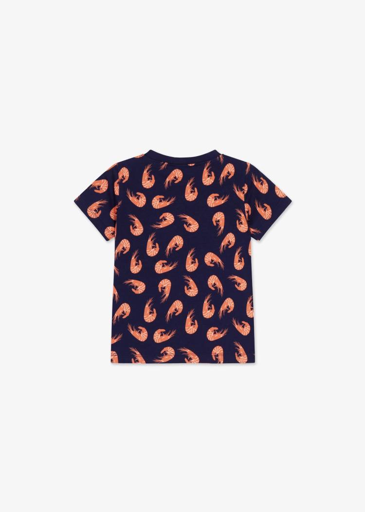 Secondary product image for "T-shirt Kids Shrimp Navy"