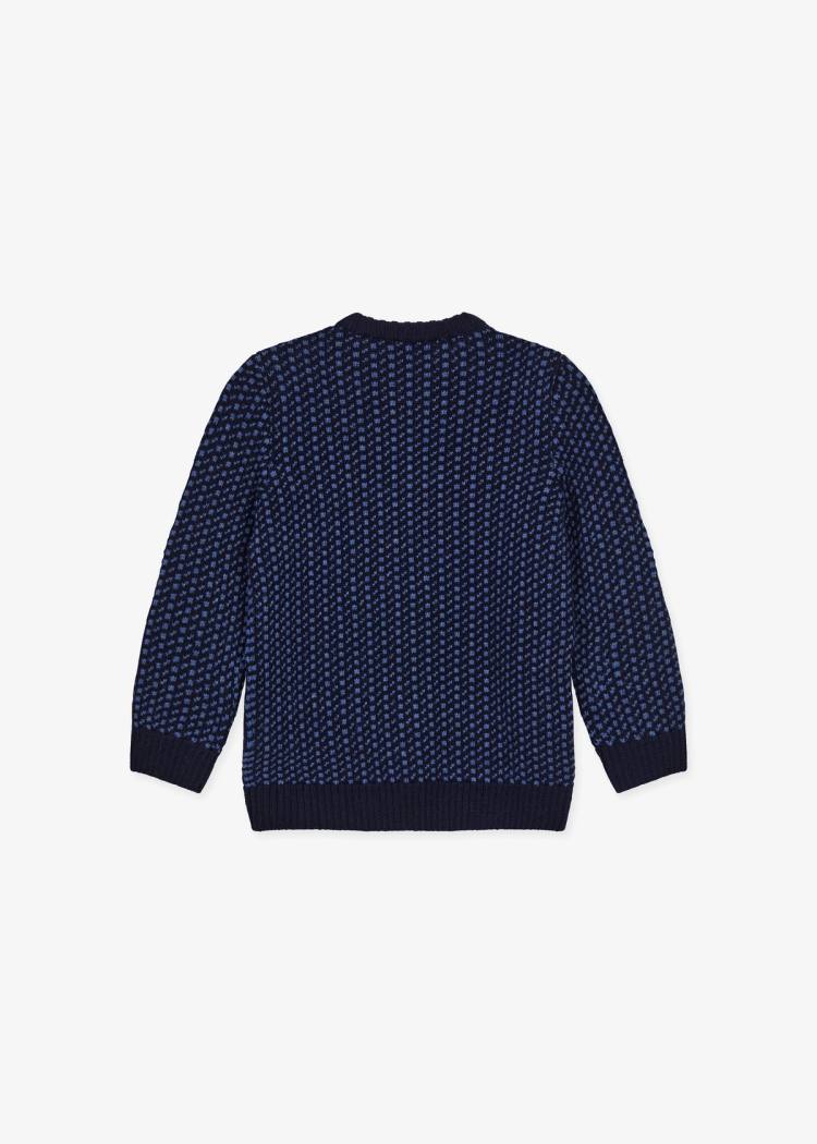 Secondary product image for "Vallerö Stickad Tröja Barn Marinblå"