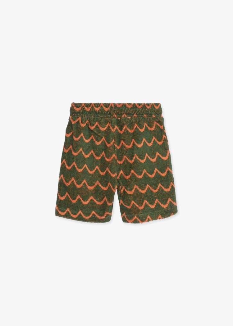 Secondary product image for "Wo Frottéshorts Våg Grön Orange Barn"