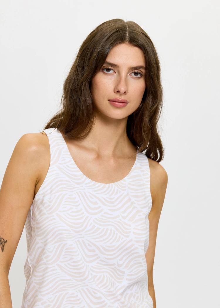 Secondary product image for "Melina Top Windy Wave White/Beige
"