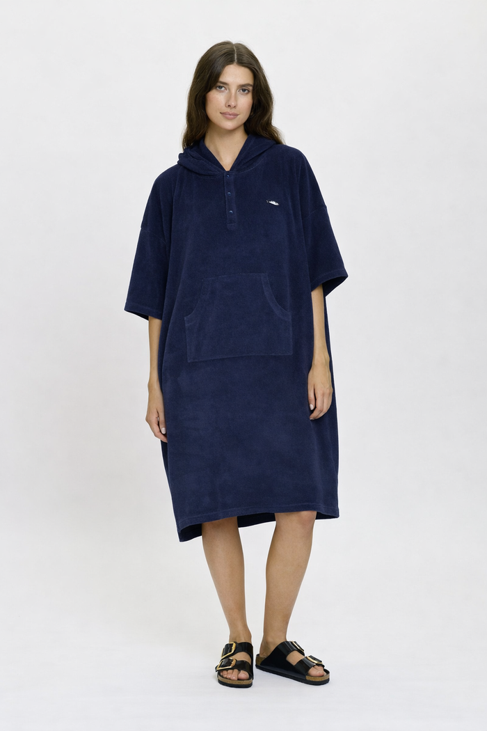 Secondary product image for "Frotteponcho Marinblå"