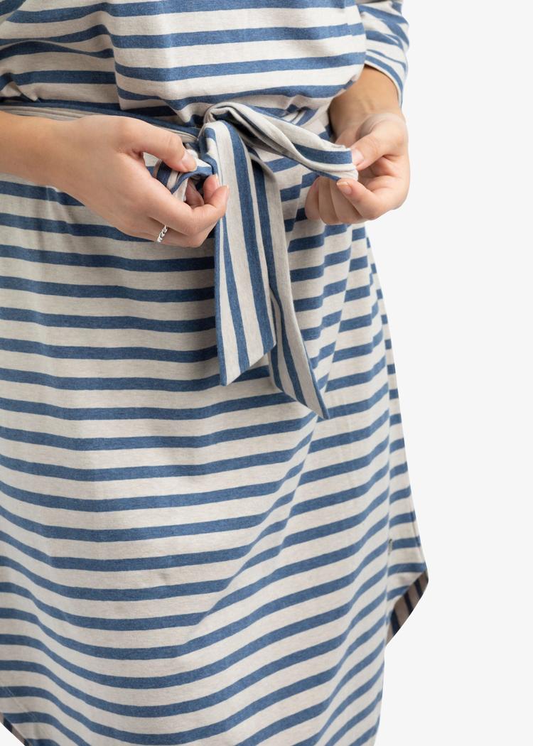 Secondary product image for "Sigrid Dress Stripe Blue Sand"