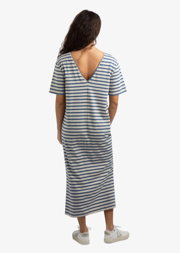 Secondary product image for "Paulette Dress Stripe Blue Sand"
