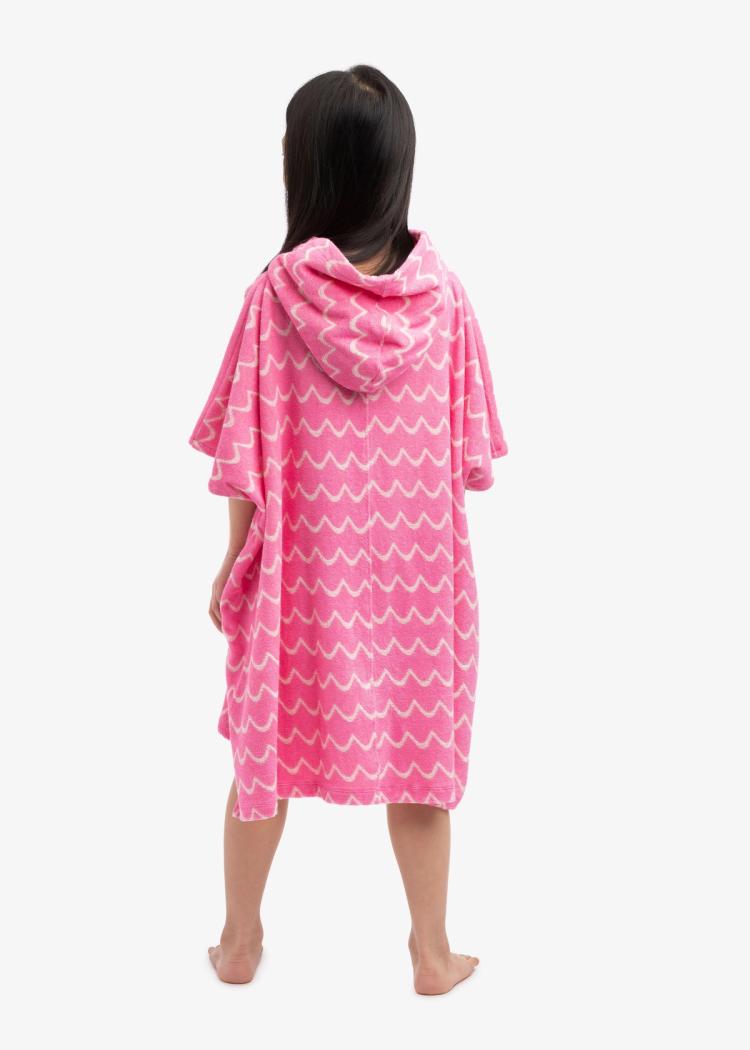Secondary product image for "Frottéponcho Våg Rosa Barn"
